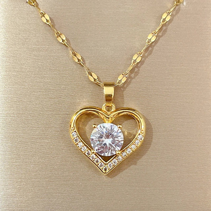 FREE- Give the Gift that says I Love You this Valentines with our Gold Heart Charm Necklace for Women, Daughters, Friends & Sisters