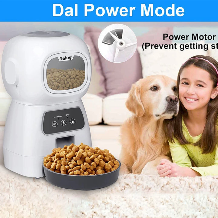 "Smart 3.5L Automatic Pet Food Feeder with Timed Meals, Voice Recording, & Spill-Proof Design – Perfect for Busy Pet Owners!"