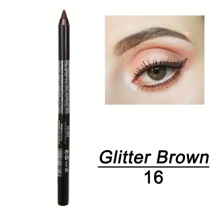 Brillant Colors Smudge-Proof High-Shine Waterproof Eyeliner Pencil - Long-Lasting, Black & Multicolor Opt