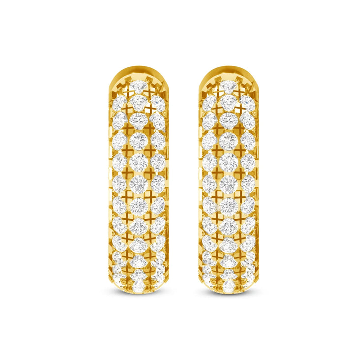 10K or 925 Silver Gold Hoop Moissanite Diamond Earrings