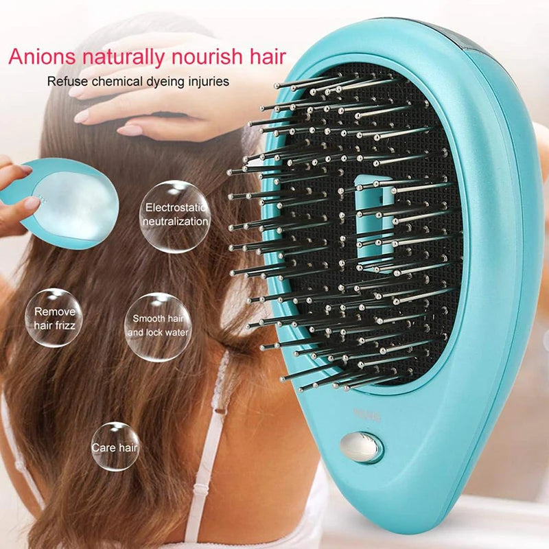 Electric Hair Ionic Brush Anti-Static Vibrating Massager Brush