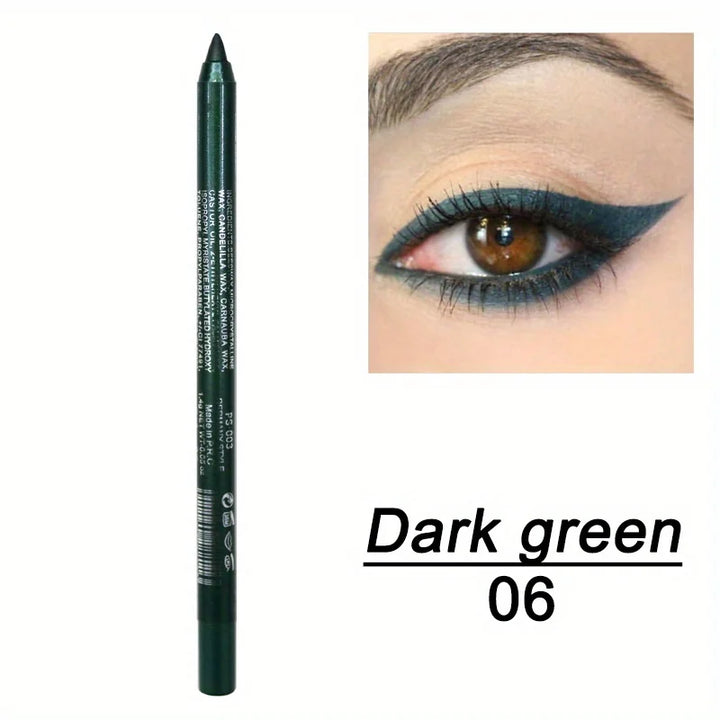 Brillant Colors Smudge-Proof High-Shine Waterproof Eyeliner Pencil - Long-Lasting, Black & Multicolor Opt