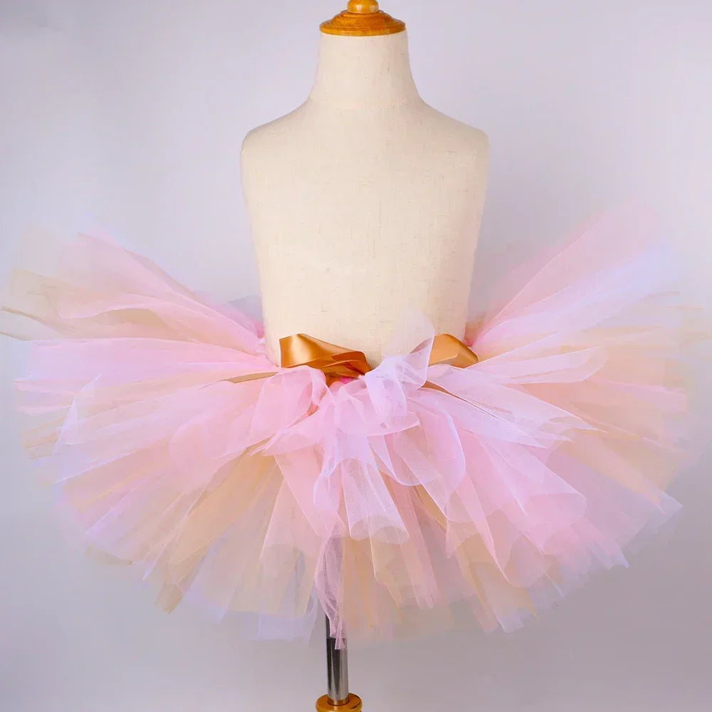 Girls Easter Bunny Costume Tutus with Floral Rabbit Ear Headband (12M to 11Y)