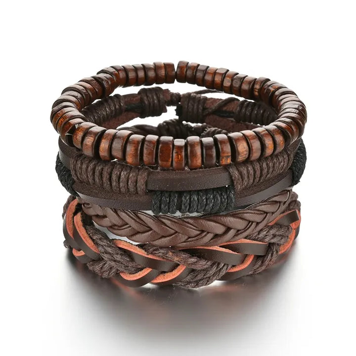 Crafted Boho Leather Wrap Bracelets for Men or Women