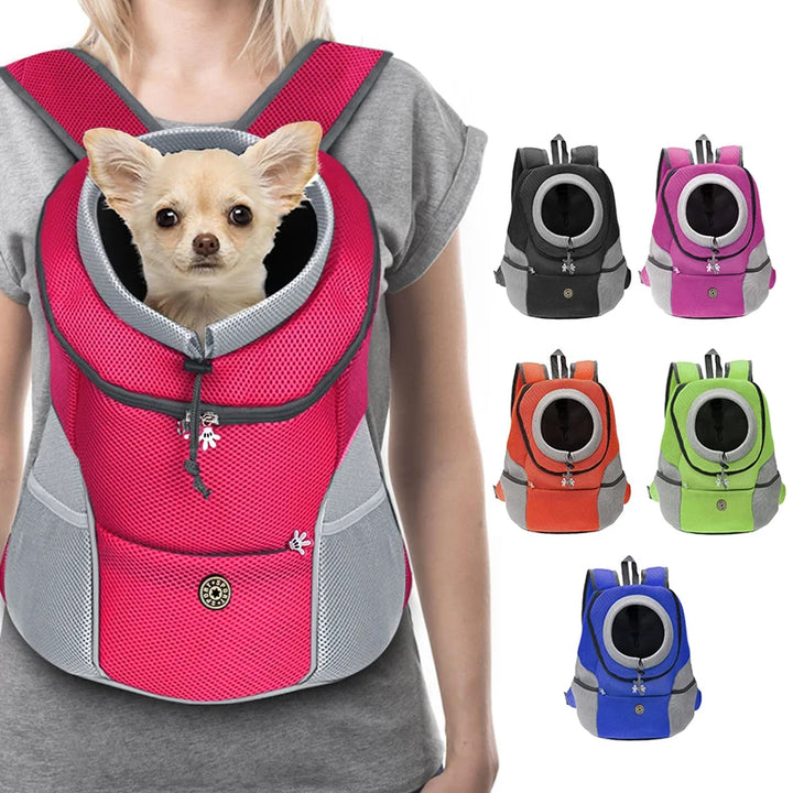 Double Shoulder Portable Outdoor Pet Backpack for Dogs -Travel - Breathable Dog Bag Carrier