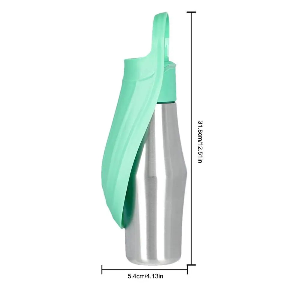 Stainless Steel Dog Water Dispenser Bottle - Great for Walking - Travel - Hiking - Cars