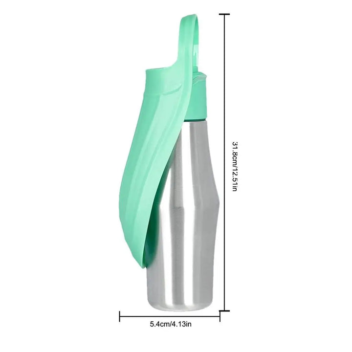 Stainless Steel Dog Water Dispenser Bottle - Great for Walking - Travel - Hiking - Cars