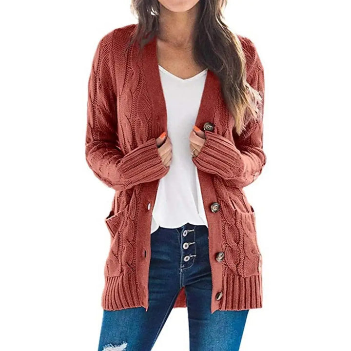 Women's Everyday Knitted Button Up Long Sleeve Casual Cardigan, for Anytime You are Chilly.