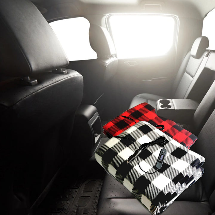 Fleece Car Heating Blanket, 12V, Plug into Lighter, with ON/OFF Switch.