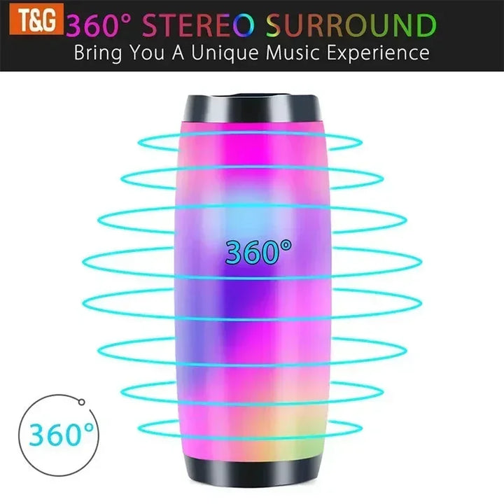 LED TG157 Portable Bluetooth Speaker Wireless Subwoofer Dual Bass Column Boombox BT AUX TF Music Play For Outdoor Camping