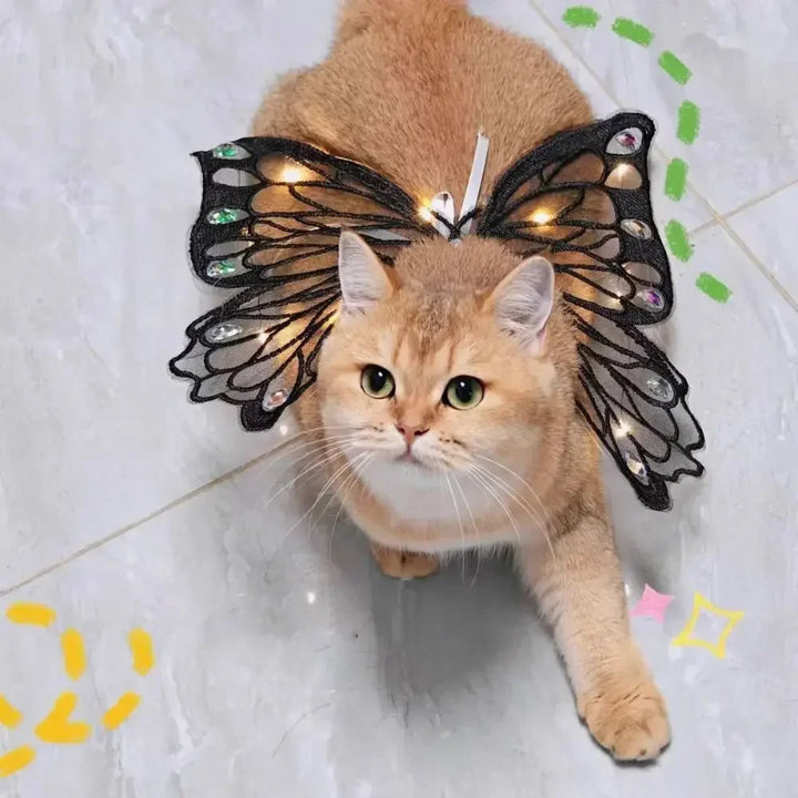 Dog Wings Glowing Butterfly Back Decoration Creative Cute Pet Accessories Dog Clothes for Small Medium Accessory Cat Supplies