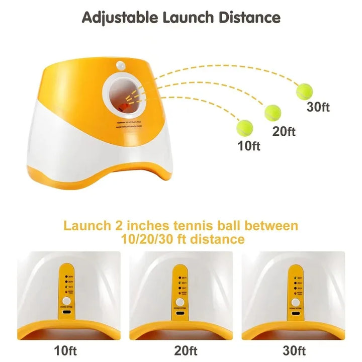 Small Dog Mini Tennis Ball Launcher - Perfect Indoor or Outdoor Interaction Fun - USB-Rechargeable