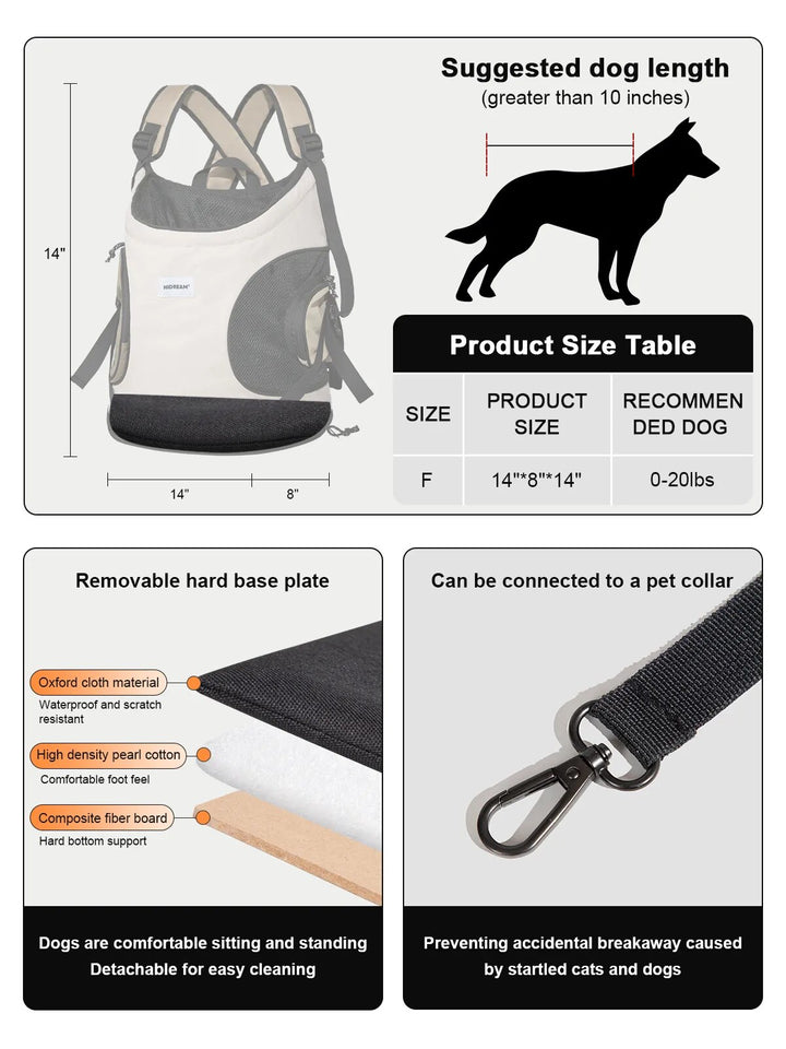 Face Front Cat or Dog Travel Chest-Pack