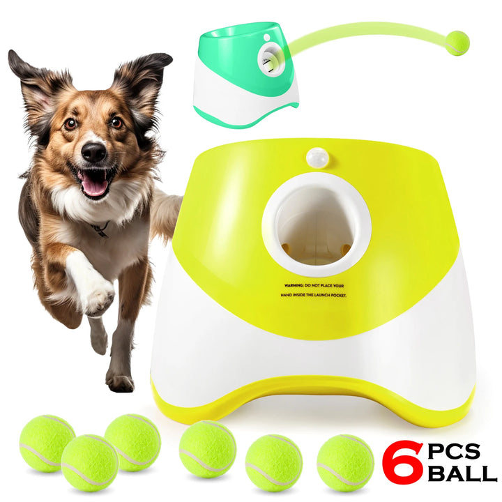 Small Dog Mini Tennis Ball Launcher - Perfect Indoor or Outdoor Interaction Fun - USB-Rechargeable