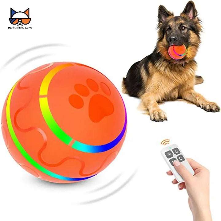 Interactive Dog Ball with or without Remote Control. w/ Flashing Lights, Rolls, Jumps and Rotates. Is Waterproof and made for the Aggressive Chewers