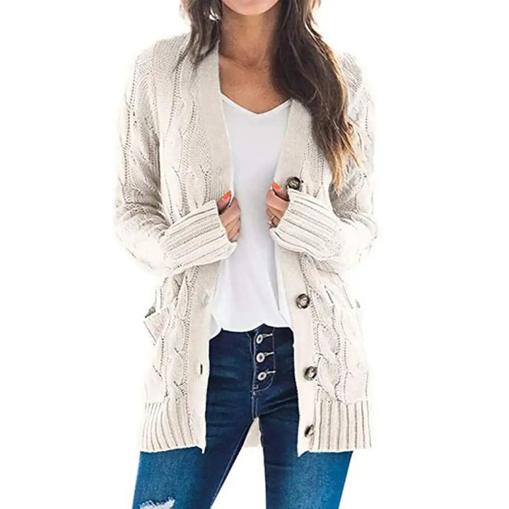 Women's Everyday Knitted Button Up Long Sleeve Casual Cardigan, for Anytime You are Chilly.