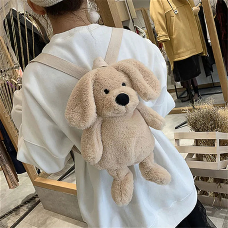 Cute Puppy-Love Plush Crossbody Backpack Toy