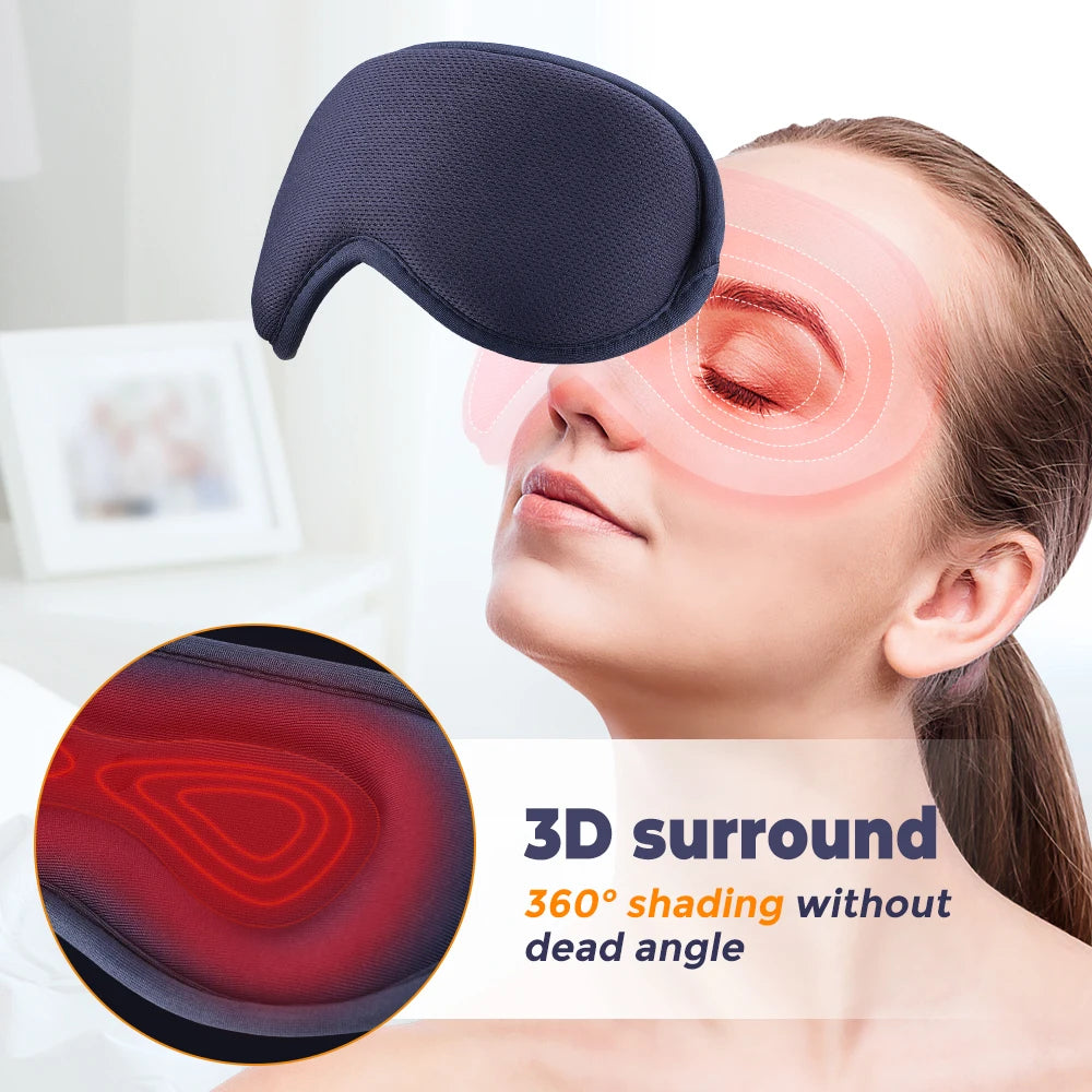 Electric Heating 3D Sleeping Eye Mask Block Out Light Sleep Eye Covers Soft Sleeping Aid Eye Mask Relieve Eye Strain Dry Eye