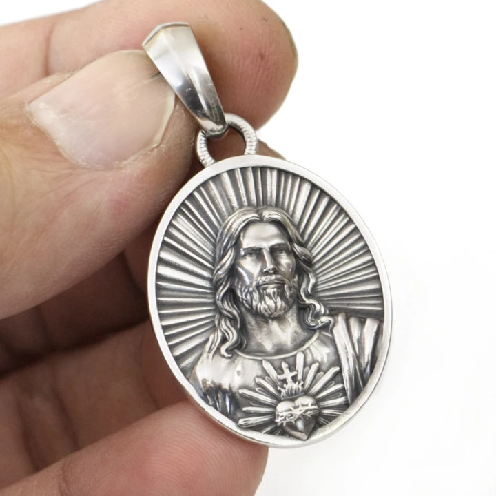 Realistic Jesus Christ Pendant Charm - 925 Sterling Silver (with or Without Chain)