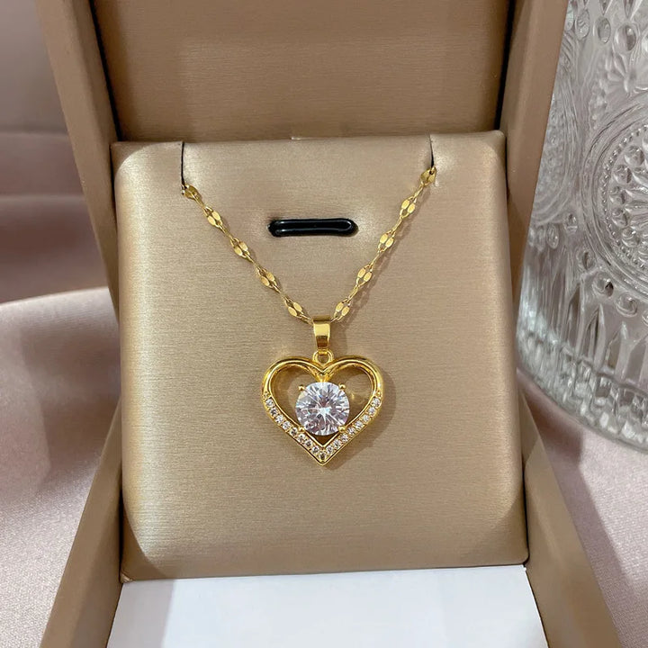 FREE- Give the Gift that says I Love You this Valentines with our Gold Heart Charm Necklace for Women, Daughters, Friends & Sisters