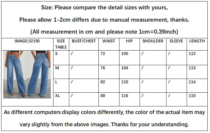 Women High Waist, Straight, Wide-Leg, Long, Casual Pants, Floor Length, Blue Denim Trousers