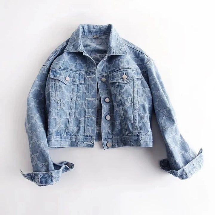 New Spring 2026 Women's Denim Jacket - Embroidery Jacquard Ladies Outerwear