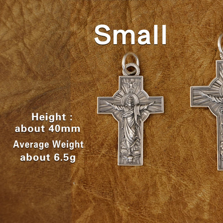 LINSION 925 Sterling Silver Jesus Christ Cross Pendant Charms Good Detail Pendant TA341