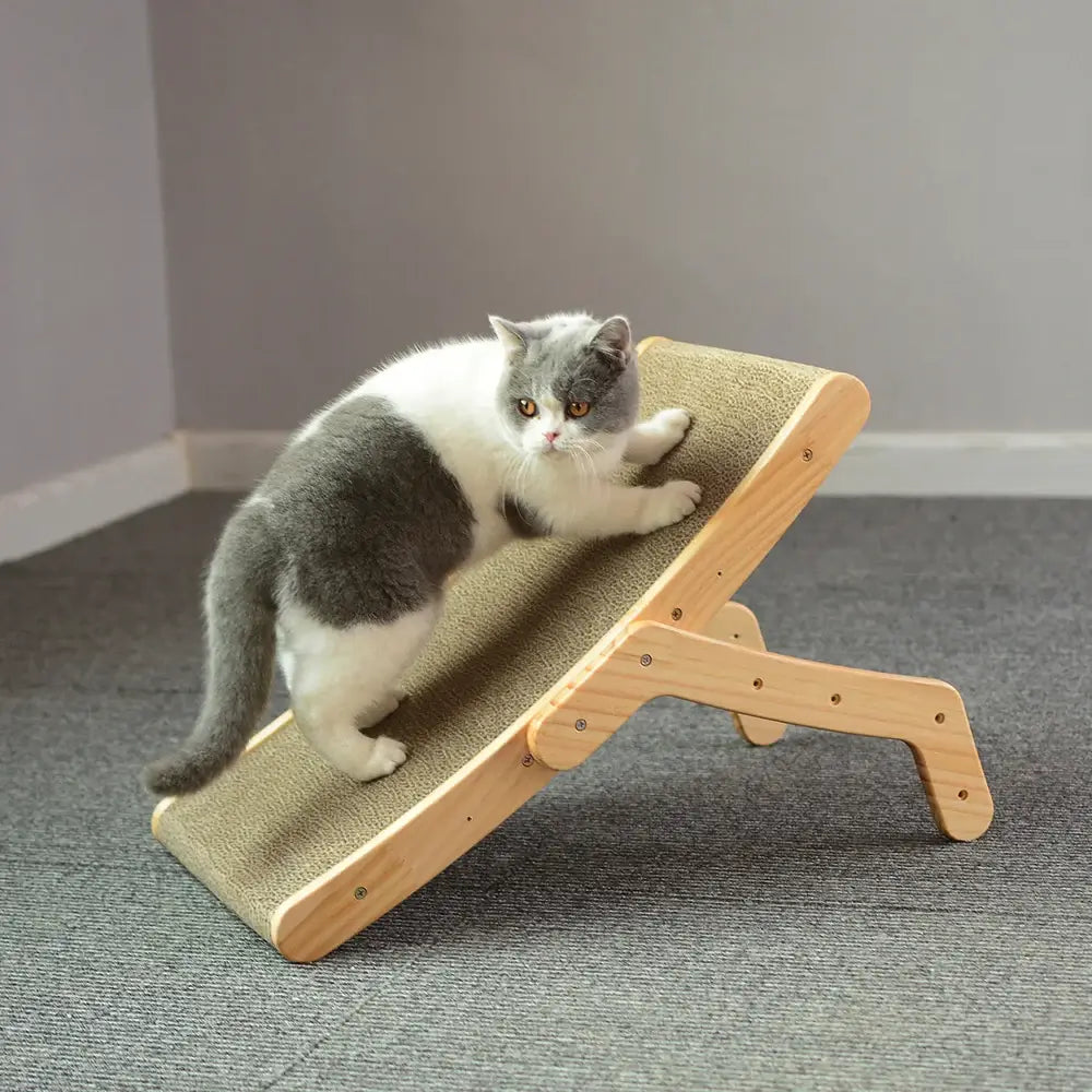 Wooden Cat Scratcher Bed 3 In 1 Scratching Post for Cats. Train them where to Scratch as Kittens to Save Your Furniture.