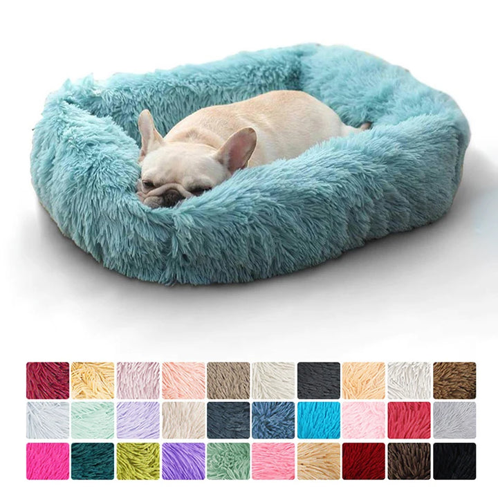 "Cozy Rectangle Plush Dog Bed – Warm Winter Mat for Dogs & Cats of All Sizes"