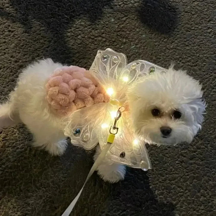 Dog Wings Glowing Butterfly Back Decoration Creative Cute Pet Accessories Dog Clothes for Small Medium Accessory Cat Supplies