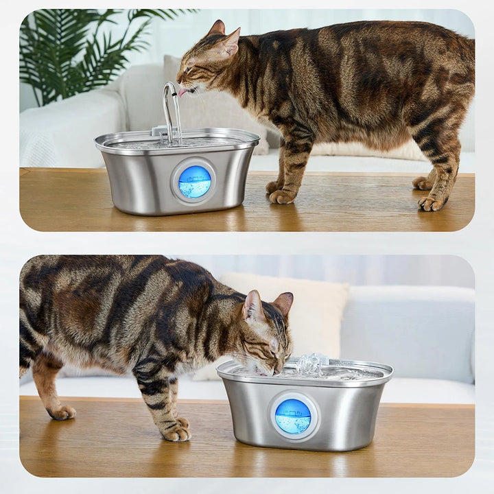 Automatic Stainless Steel 3.2L Cat Drinking Fountain for Pet Cats Water Dispenser Ultra-quiet