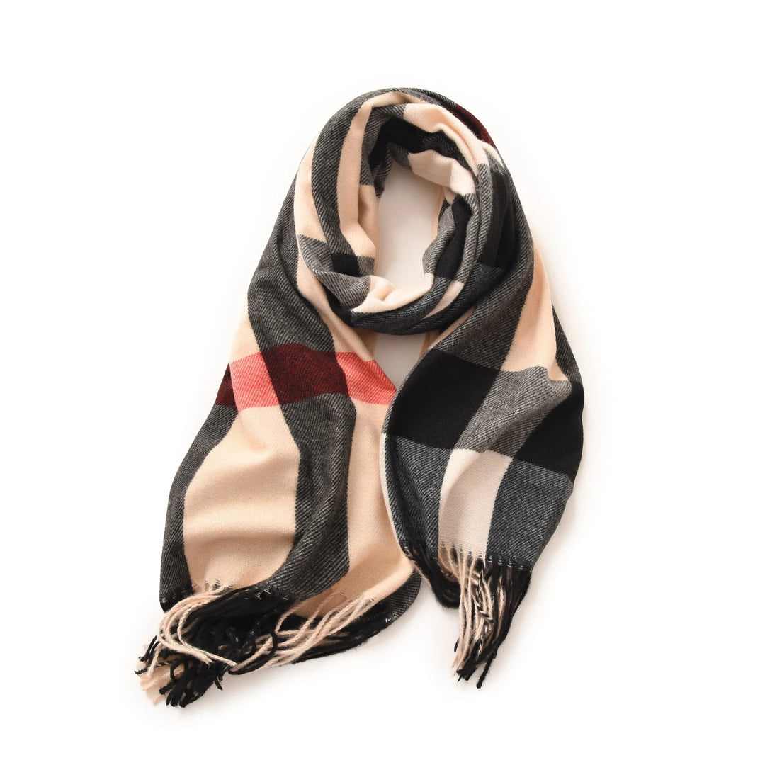 Women's Warm Classic Plaid Winter Scarf / Shawl with Cashmere Feel