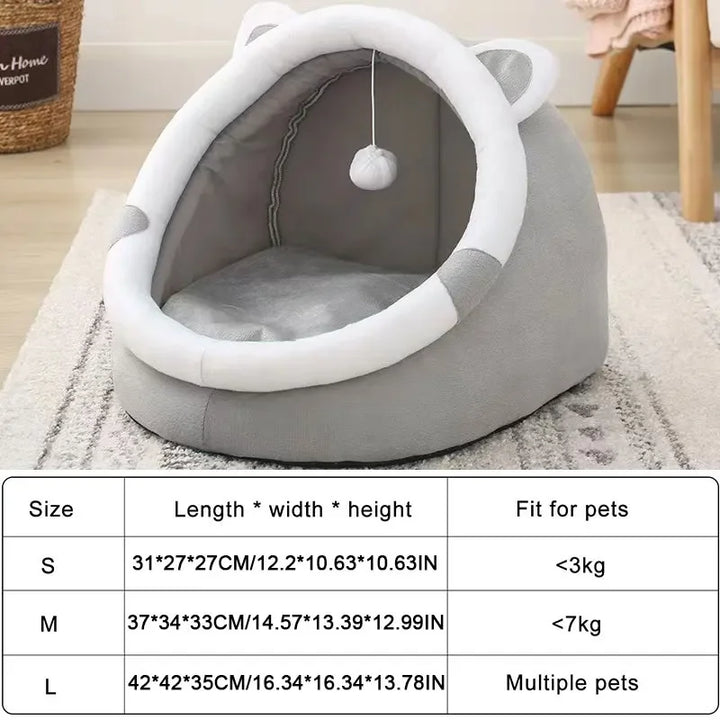 Pet Cave Bed for Cats or Small Dogs Self-Warming Comfort