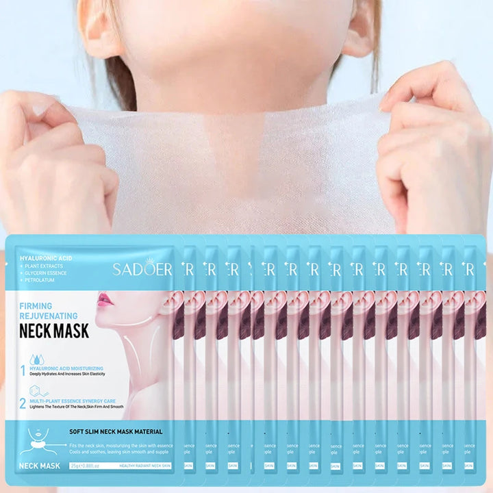 10pcs Hyaluronic Acid Collagen Firming Neck Mask for Nourishing Brightening Beautifying Moisturizing Neck Skin