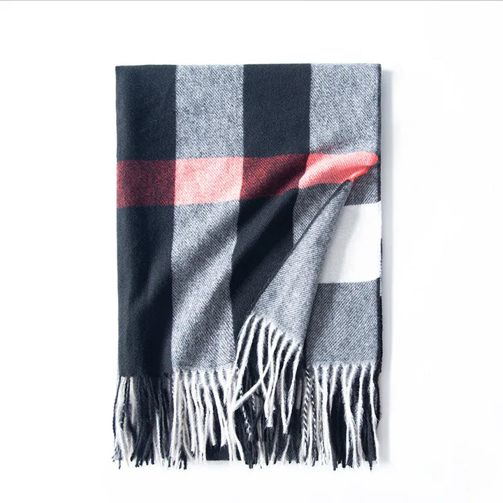 Women's Warm Classic Plaid Winter Scarf / Shawl with Cashmere Feel