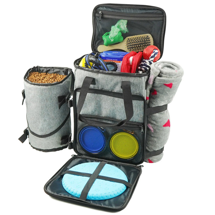 Pet Travel Bag Organizer Backpack Airline Approved Weekend Tote Shoulder Pockets Outdoor Travel Traveling Storage Bag Mat