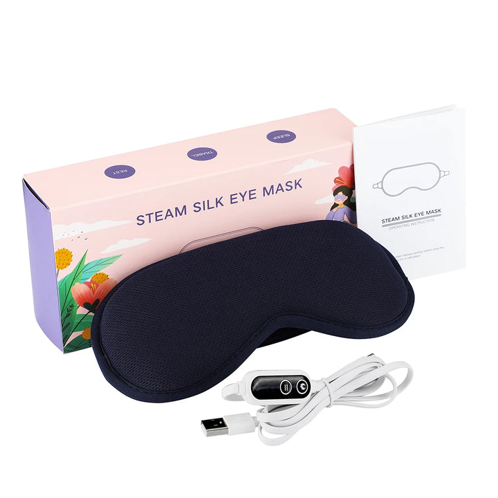 Electric Heating 3D Sleeping Eye Mask Block Out Light Sleep Eye Covers Soft Sleeping Aid Eye Mask Relieve Eye Strain Dry Eye