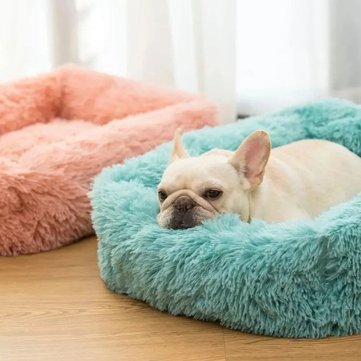 "Cozy Rectangle Plush Dog Bed – Warm Winter Mat for Dogs & Cats of All Sizes"