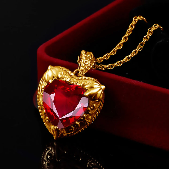 Heart Pendant made of 925 Silver with Rose Gold or Gold plating and Synthetic Stone.