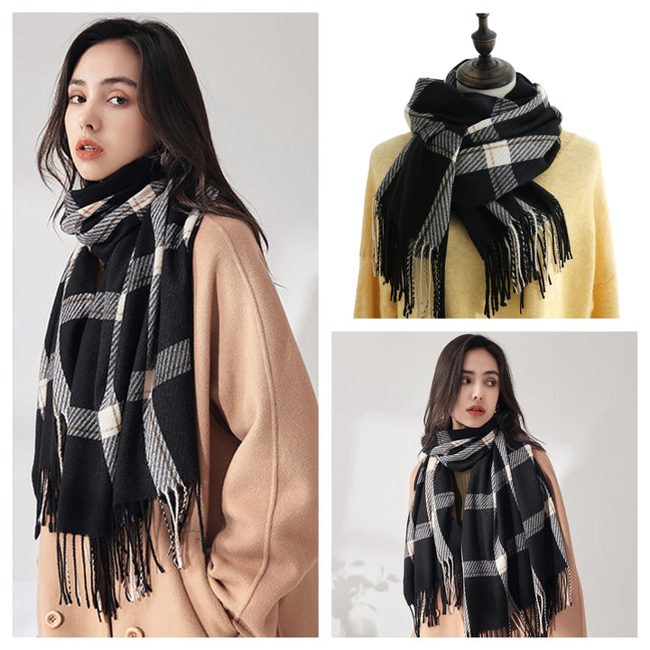 Lovely Women's Classic Faux Cashmere Plaid Scarves, Wrap, Shawl - Multiply to Choose From