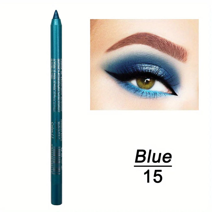 Brillant Colors Smudge-Proof High-Shine Waterproof Eyeliner Pencil - Long-Lasting, Black & Multicolor Opt