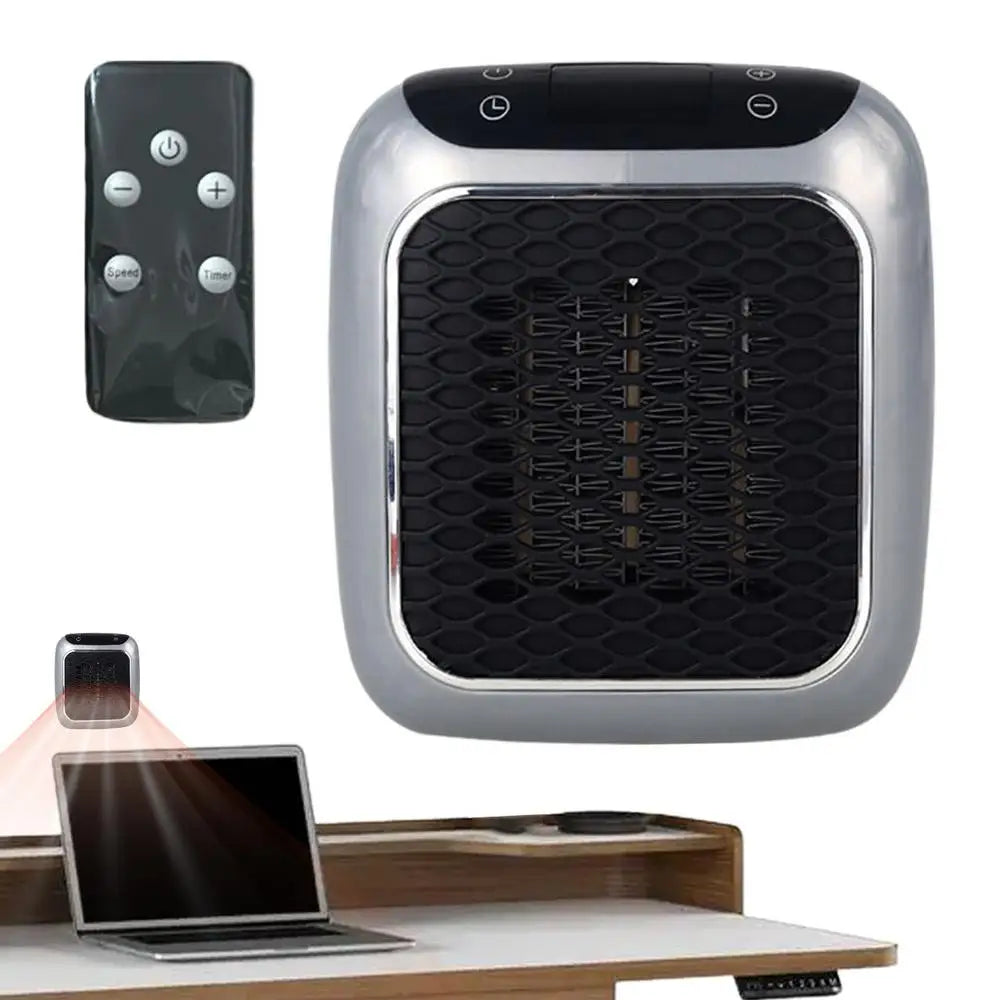 Compact and Powerful 800W PTC Ceramic Heater with Remote Control - Keep Small Spaces Warm - US Plug