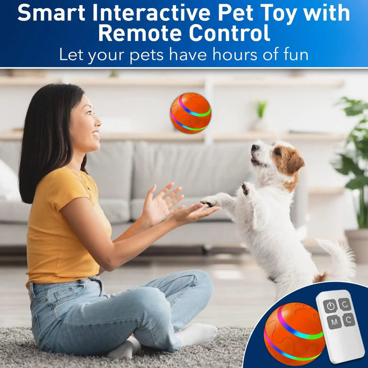 Interactive Dog Ball Toy with Flashing Lights or without Remote Control - Active Rolling Ball for Dogs, Small, Medium, Large.