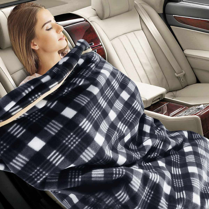 Fleece Car Heating Blanket, 12V, Plug into Lighter, with ON/OFF Switch.